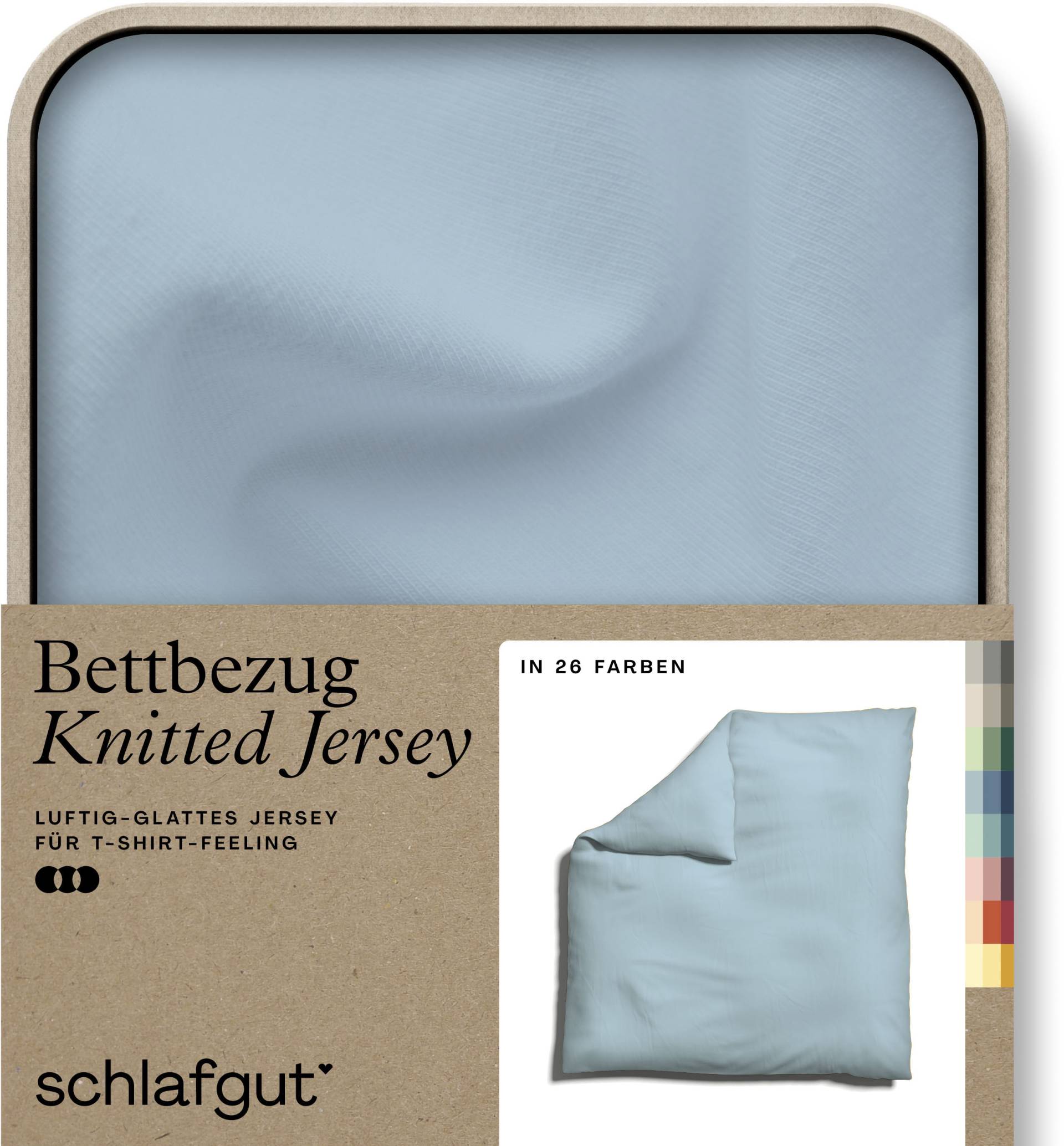 Schlafgut Bettbezug »Knitted Jersey uni, aus Bio-Baumwolle mit Elasthan, Reissverschluss«, (1 St.) von Schlafgut