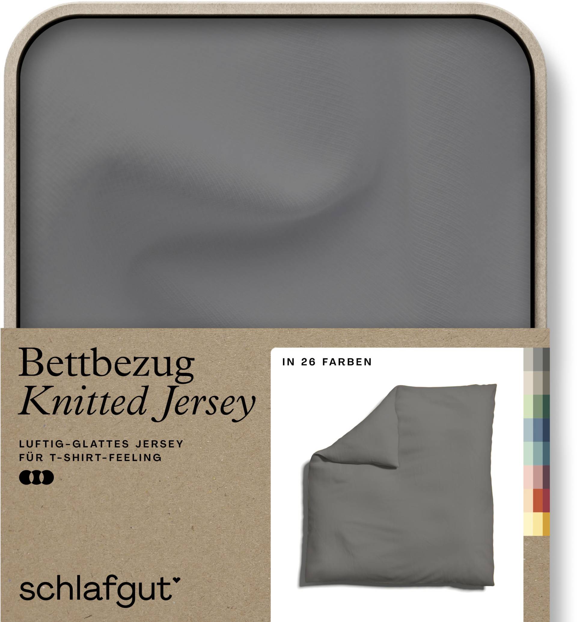 Schlafgut Bettbezug »Knitted Jersey uni, aus Bio-Baumwolle mit Elasthan, Reissverschluss«, (1 St.) von Schlafgut