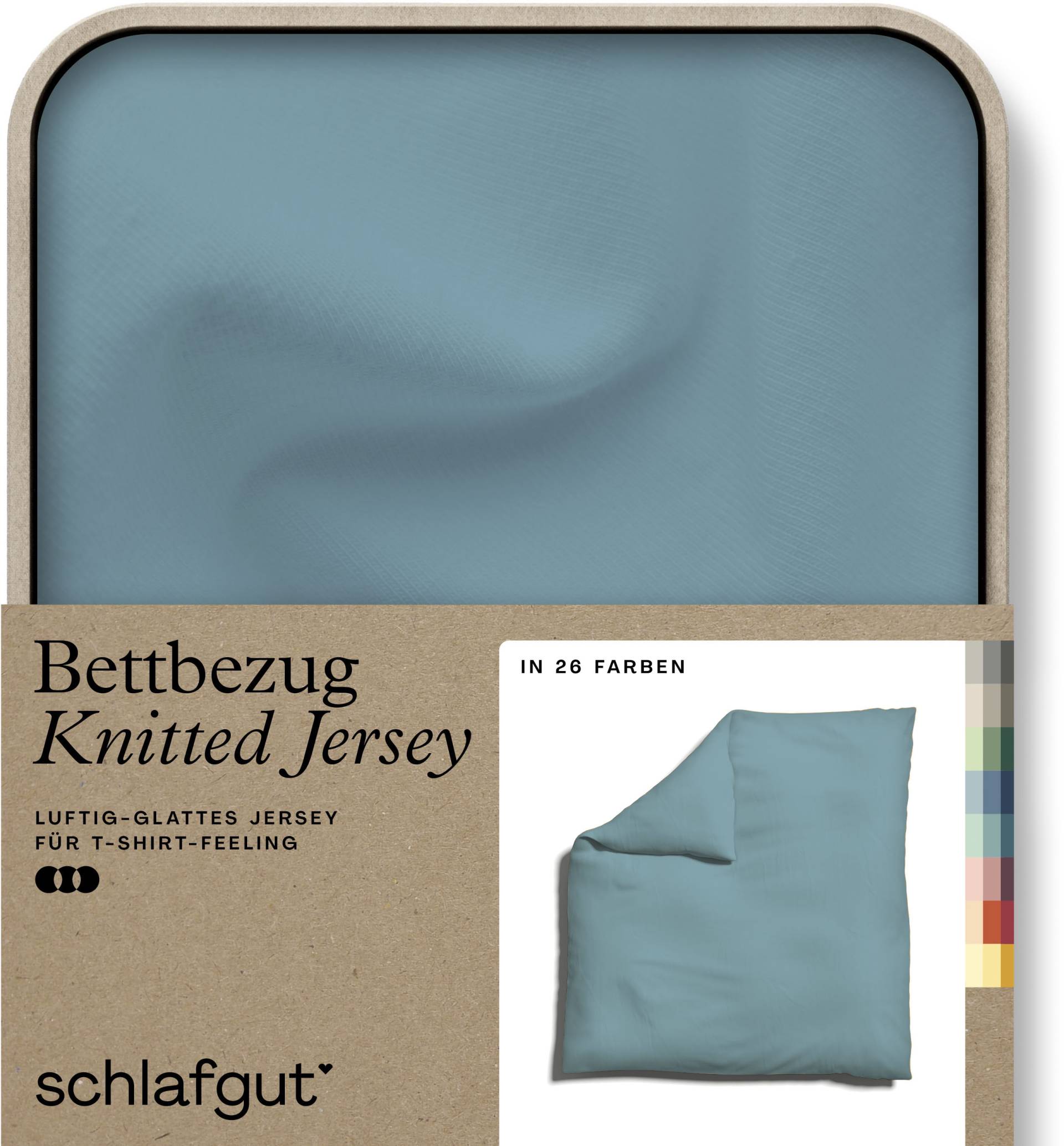 Schlafgut Bettbezug »Knitted Jersey uni, aus Bio-Baumwolle mit Elasthan, Reissverschluss«, (1 St.) von Schlafgut