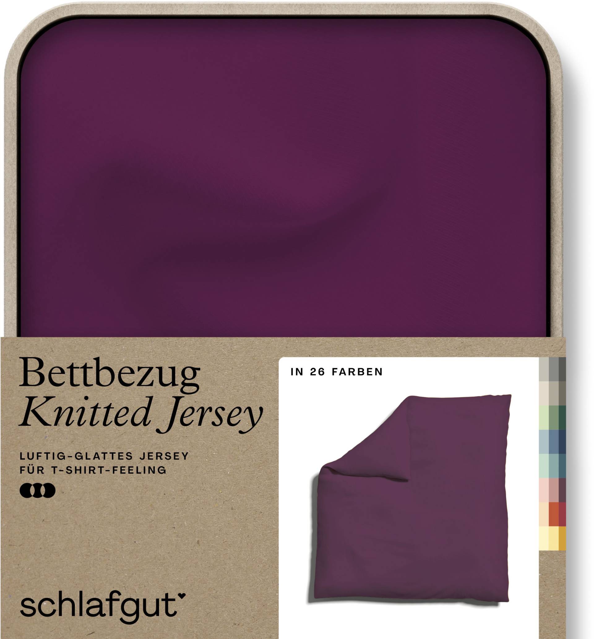 Schlafgut Bettbezug »Knitted Jersey uni, aus Bio-Baumwolle mit Elasthan, Reissverschluss«, (1 St.) von Schlafgut