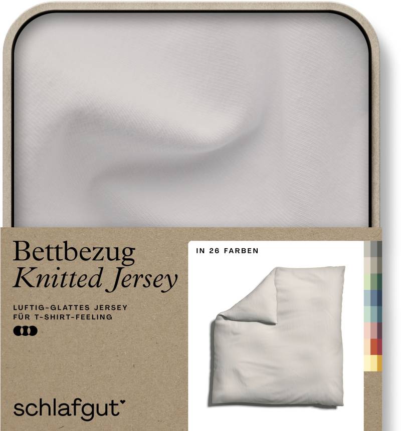 Schlafgut Bettbezug »Knitted Jersey uni, aus Bio-Baumwolle mit Elasthan, Reissverschluss«, (1 St.) von Schlafgut