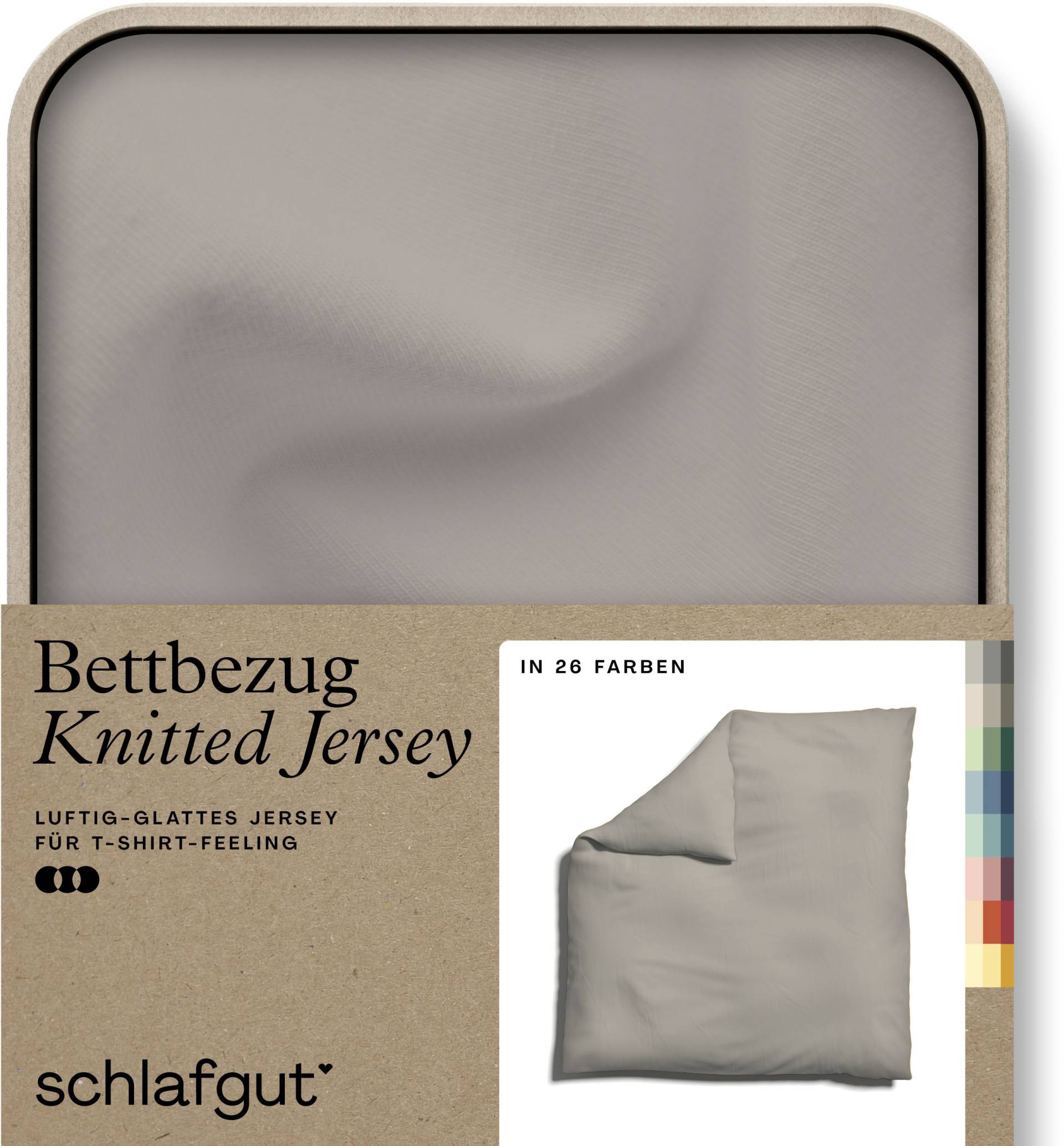 Schlafgut Bettbezug »Knitted Jersey uni, aus Bio-Baumwolle mit Elasthan, Reissverschluss«, (1 St.) von Schlafgut