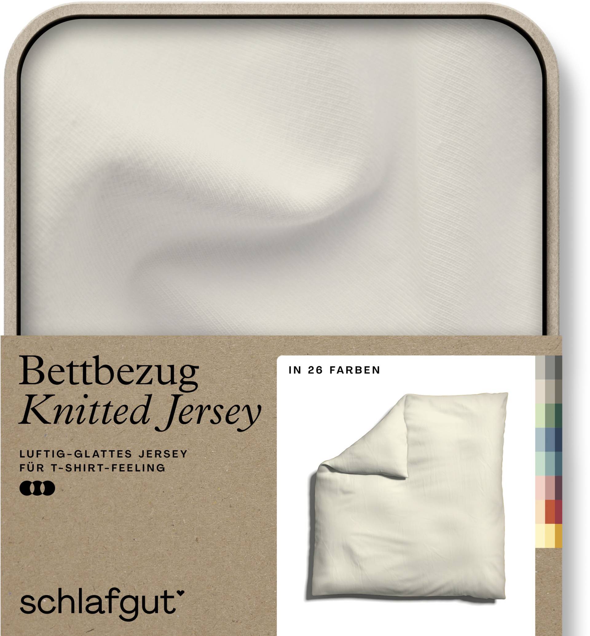 Schlafgut Bettbezug »Knitted Jersey uni, aus Bio-Baumwolle mit Elasthan, Reissverschluss«, (1 St.) von Schlafgut