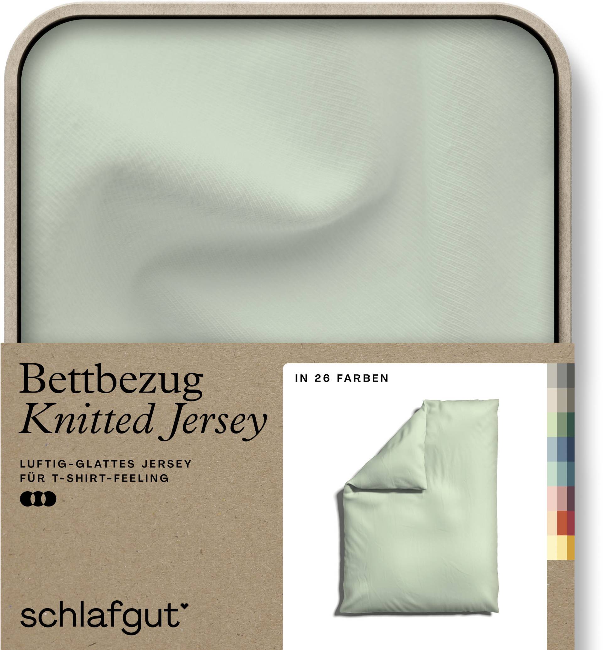 Schlafgut Bettbezug »Knitted Jersey uni, aus Bio-Baumwolle mit Elasthan, Reissverschluss«, (1 St.) von Schlafgut