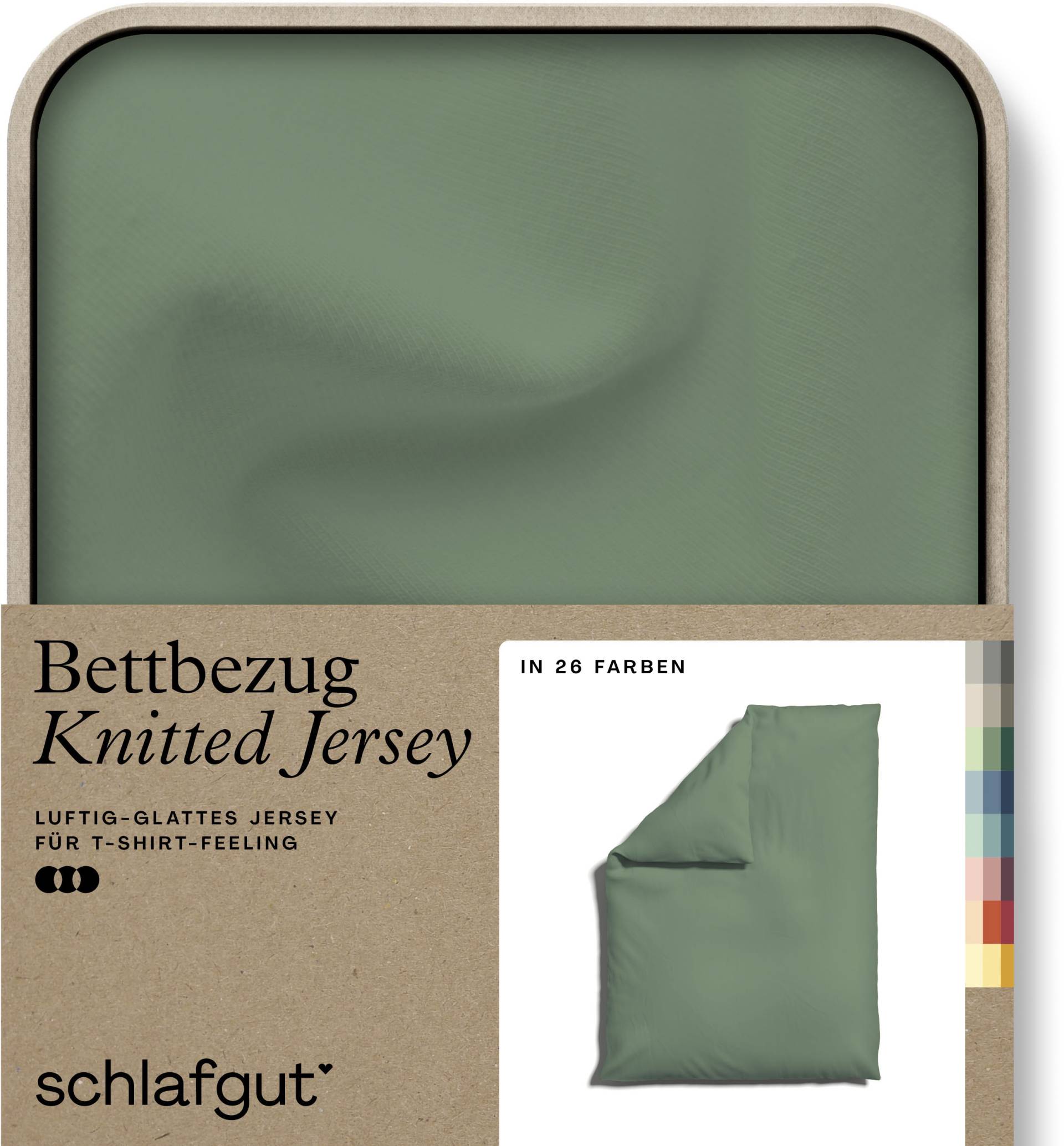 Schlafgut Bettbezug »Knitted Jersey uni, aus Bio-Baumwolle mit Elasthan, Reissverschluss«, (1 St.) von Schlafgut