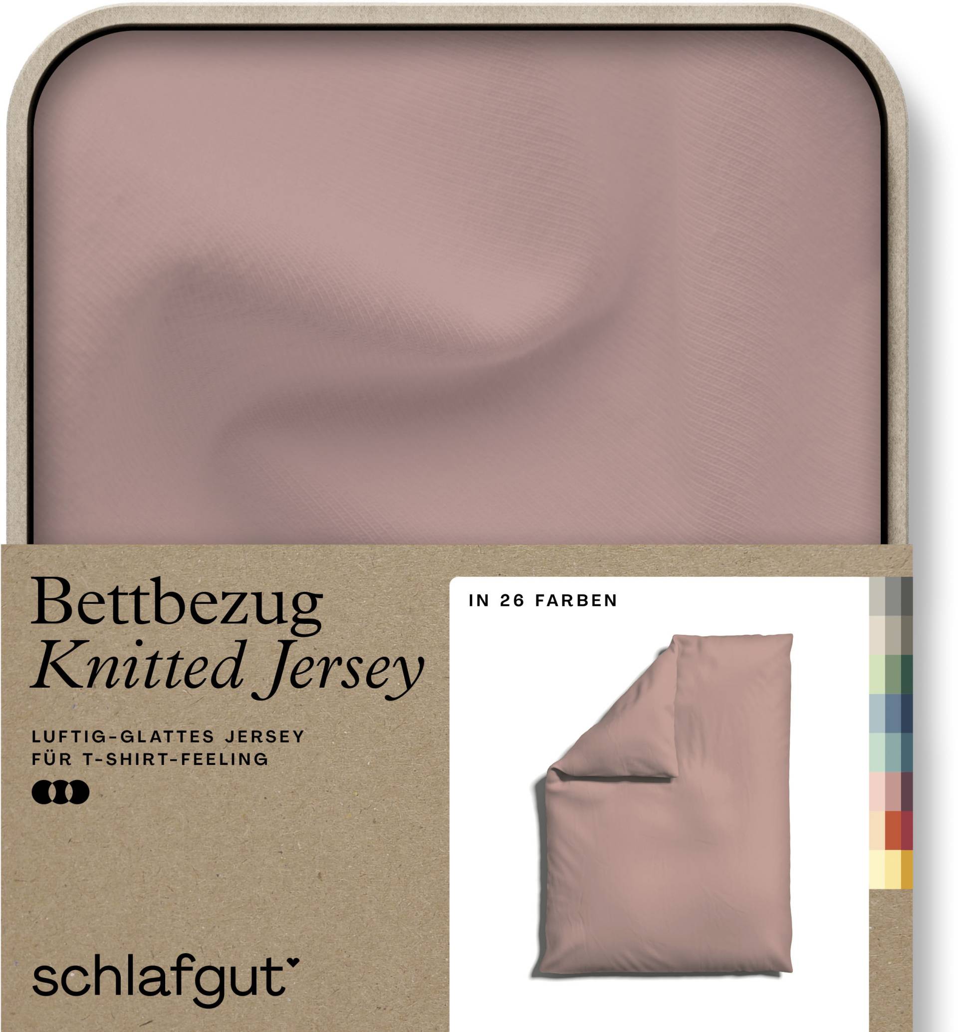 Schlafgut Bettbezug »Knitted Jersey uni, aus Bio-Baumwolle mit Elasthan, Reissverschluss«, (1 St.) von Schlafgut