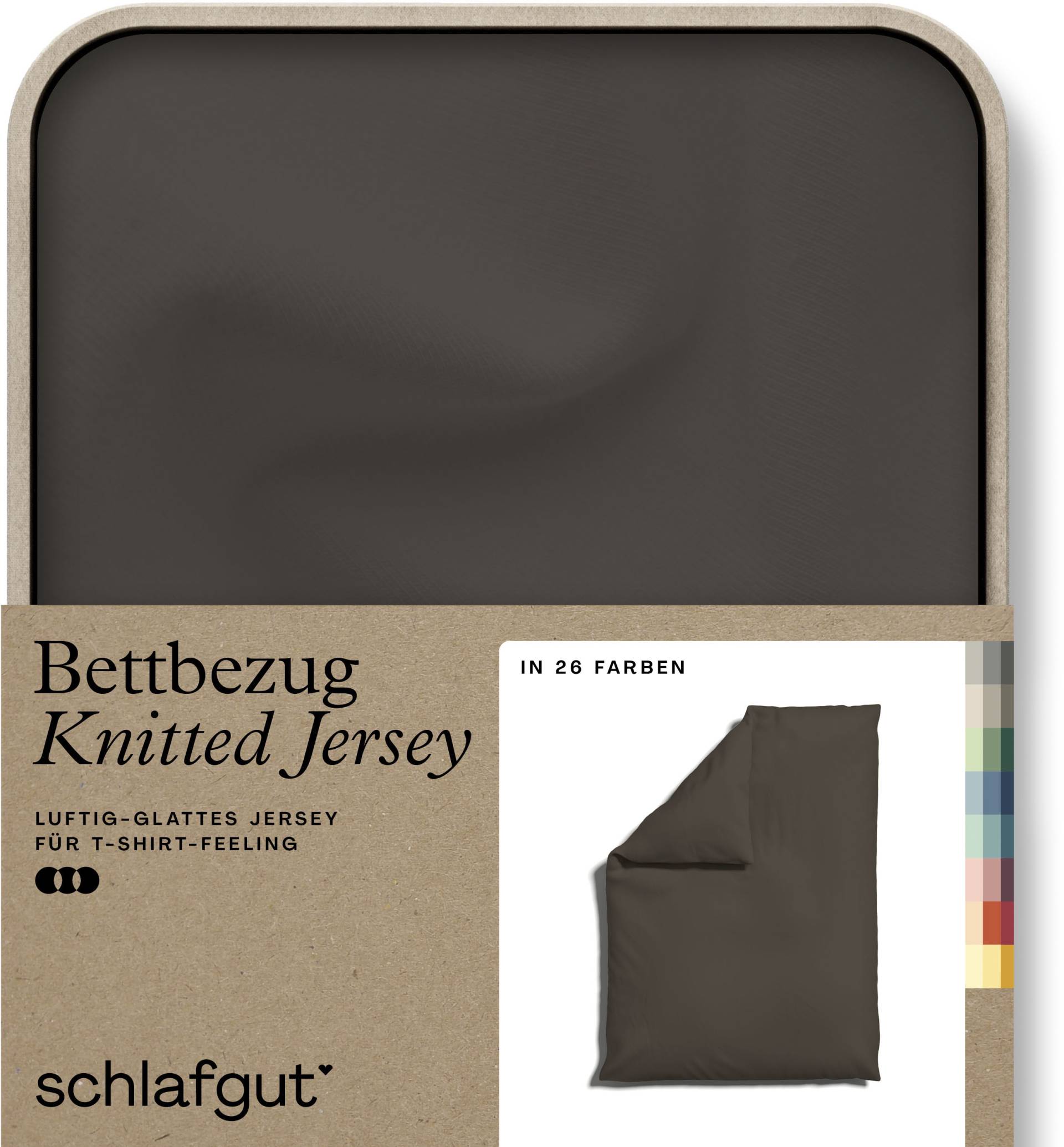 Schlafgut Bettbezug »Knitted Jersey uni, aus Bio-Baumwolle mit Elasthan, Reissverschluss«, (1 St.) von Schlafgut