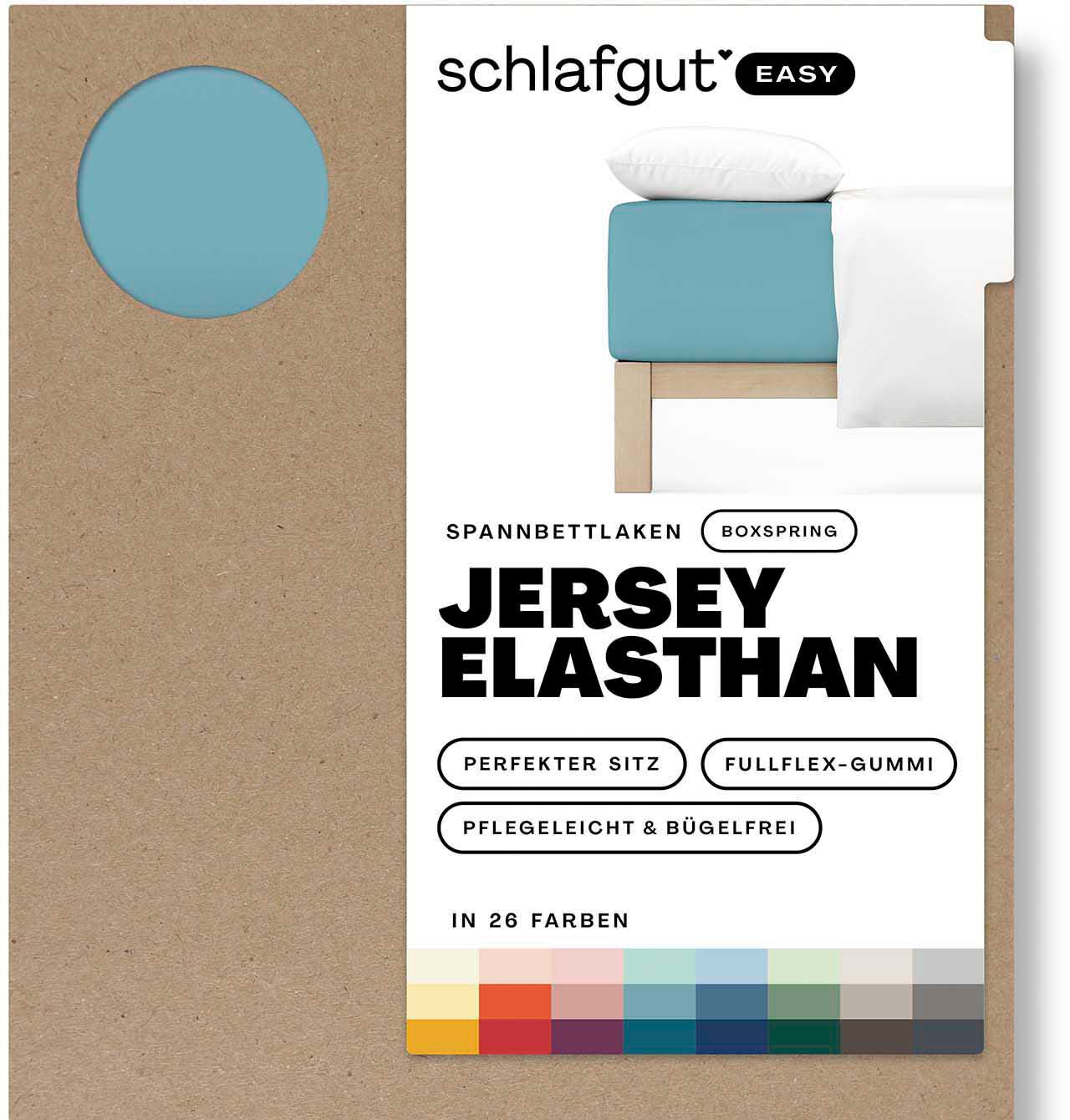 Schlafgut Spannbettlaken »EASY Jersey Elasthan Boxspring«, MADE IN GREEN by OEKO-TEX® von Schlafgut