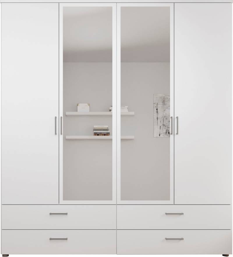 Schlafkontor Drehtürenschrank »Spazio«, weiss, Schlafzimmerschrank mit Spiegel von Schlafkontor