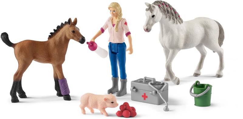 Schleich® Spielfigur »HORSE CLUB, Spielset, Arztbesuch bei Stute und Fohlen (42486)« von Schleich®