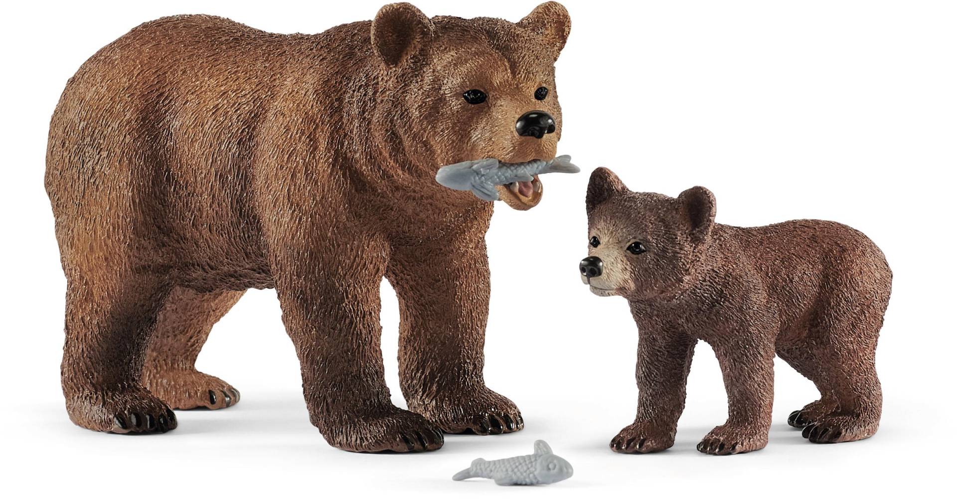 Schleich® Spielfigur »WILD LIFE, Grizzlybär-Mutter mit Jungem (42473)« von Schleich®