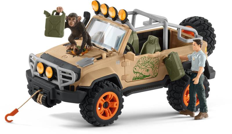 Schleich® Spielzeug-Auto »WILD LIFE, Geländewagen mit Seilwinde (42410)«, (Set) von Schleich®
