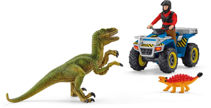 Schleich® Spielzeug-Quad »DINOSAURS, Flucht auf Quad vor Velociraptor (41466)«, (Set), Made in Europe von Schleich®