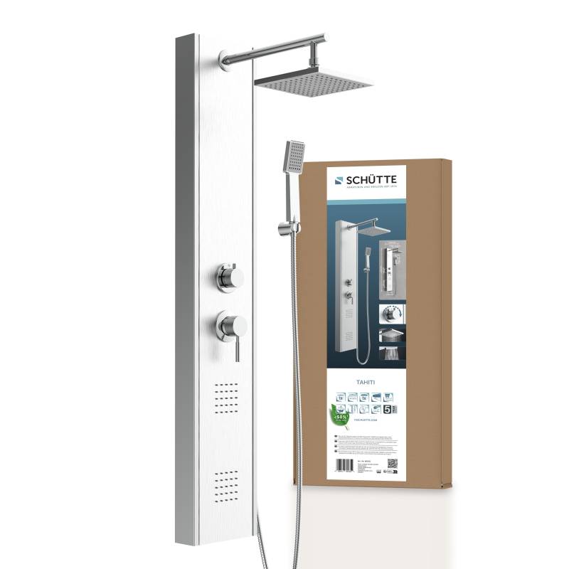 Schütte Duschsäule »TAHITI«, 2 Massage-Düsen, Antikalk-Noppen, Edelstahl, Wellness-Kopfbrause von Schütte