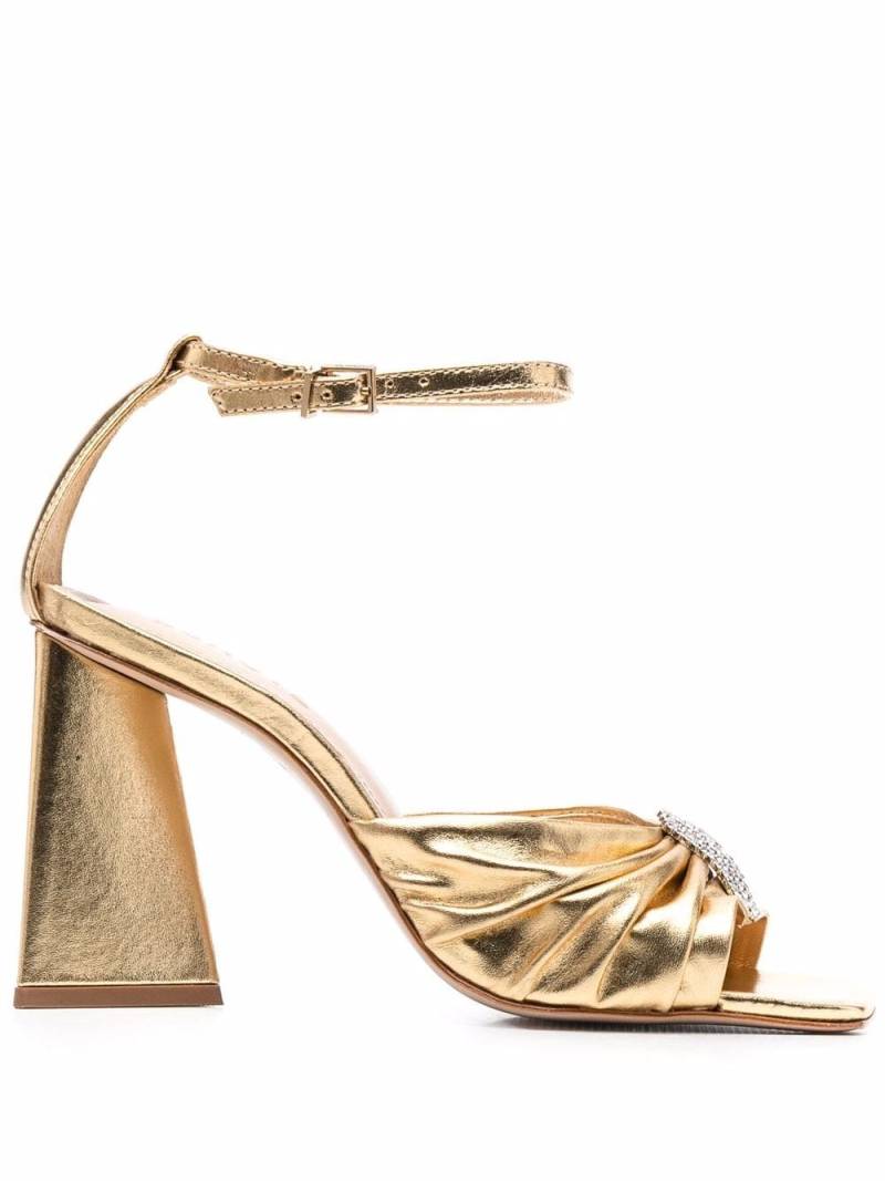 Schutz ruched-detail open toe sandals - Gold von Schutz