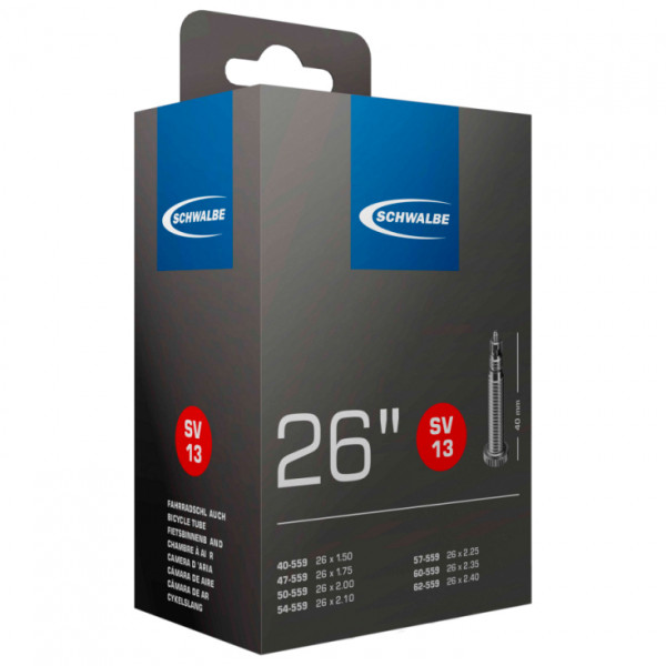Schwalbe - 26'' Schlauch Nr. 13 40/62-559 - Veloschlauch Gr 26'' x 1,50-2,40'' - 40/62-559 schwarz von Schwalbe
