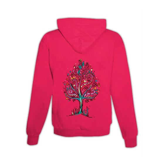 Schwesternuhr Hoodie mit Zipper Baum bunt Unisex von Schwesternuhr