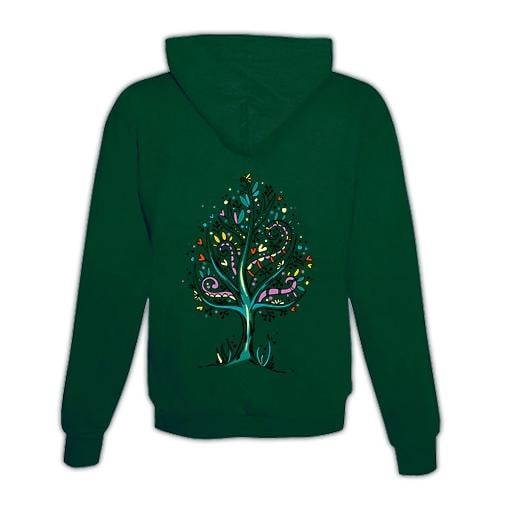 Schwesternuhr Hoodie mit Zipper Baum bunt Unisex von Schwesternuhr