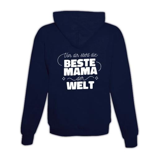 Schwesternuhr Hoodie mit Zipper Beste Mama der Welt Unisex von Schwesternuhr