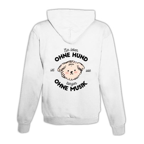 Schwesternuhr Hoodie mit Zipper Hund & Musik Unisex von Schwesternuhr