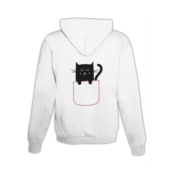 Schwesternuhr Hoodie mit Zipper Katze Unisex von Schwesternuhr