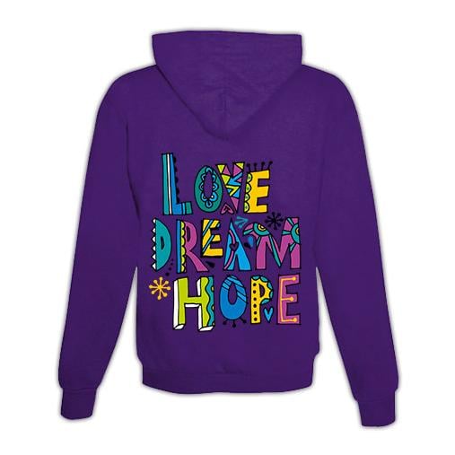 Schwesternuhr Hoodie mit Zipper Love, Dream, Hope Unisex von Schwesternuhr