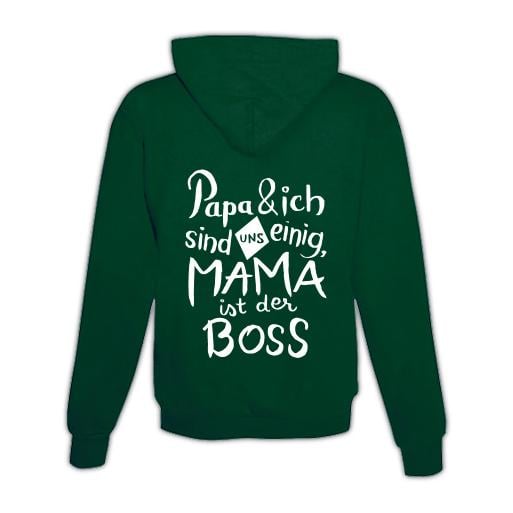 Schwesternuhr Hoodie mit Zipper Mama ist der Boss Unisex von Schwesternuhr