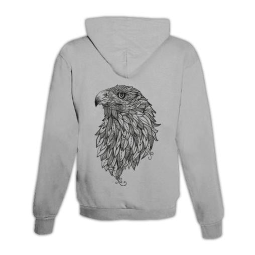 Schwesternuhr Hoodie mit Zipper Mandala Adler Unisex von Schwesternuhr