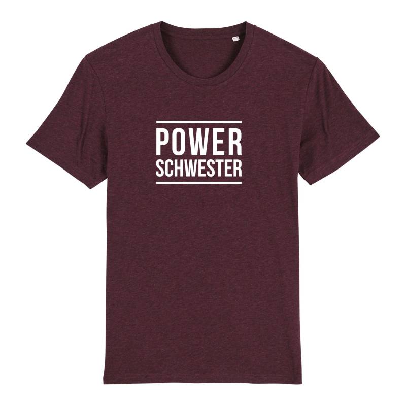 Schwesternuhr Powerschwester Bio T-Shirt Unisex Grösse: XXL, Farbe: Heather Grape Red von Schwesternuhr