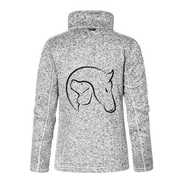 Schwesternuhr Strickfleece Jacke Horse & Dog Damen von Schwesternuhr