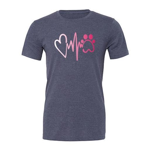 JoyLine T-Shirt Herzschlag Pink Unisex Farbe: Marineblau, Grösse: S von JoyLine