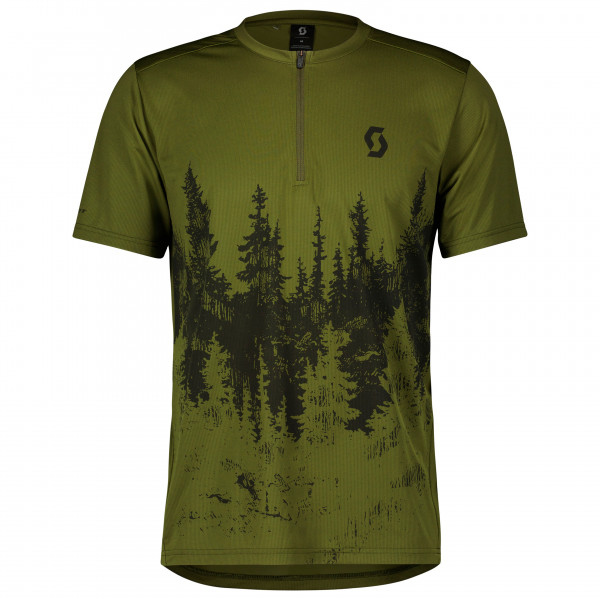 Scott - Trail Flow Zip S/S - Velotrikot Gr XL oliv von Scott