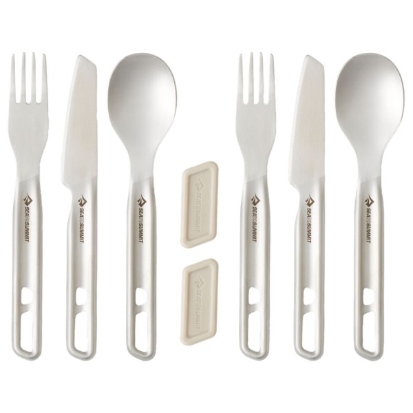 Sea to Summit - Detour Stainless Steel Cutlery Set - Besteck-Set Gr 1 Person - 3 Pieces;2 Person - 6 Pieces weiß/grau von Sea to Summit