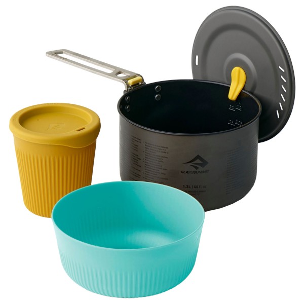Sea to Summit - Frontier UL One Pot Cook Set (3 Pieces) - Kochset Gr Pot: 2 l, Bowl & Mug: M grau von Sea to Summit