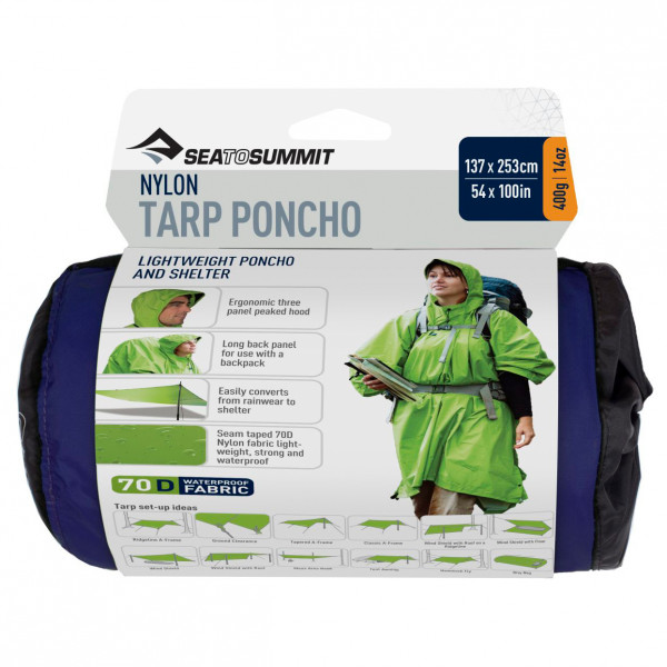 Sea to Summit - Nylon Tarp Poncho - Regenponcho Gr One Size grau von Sea to Summit