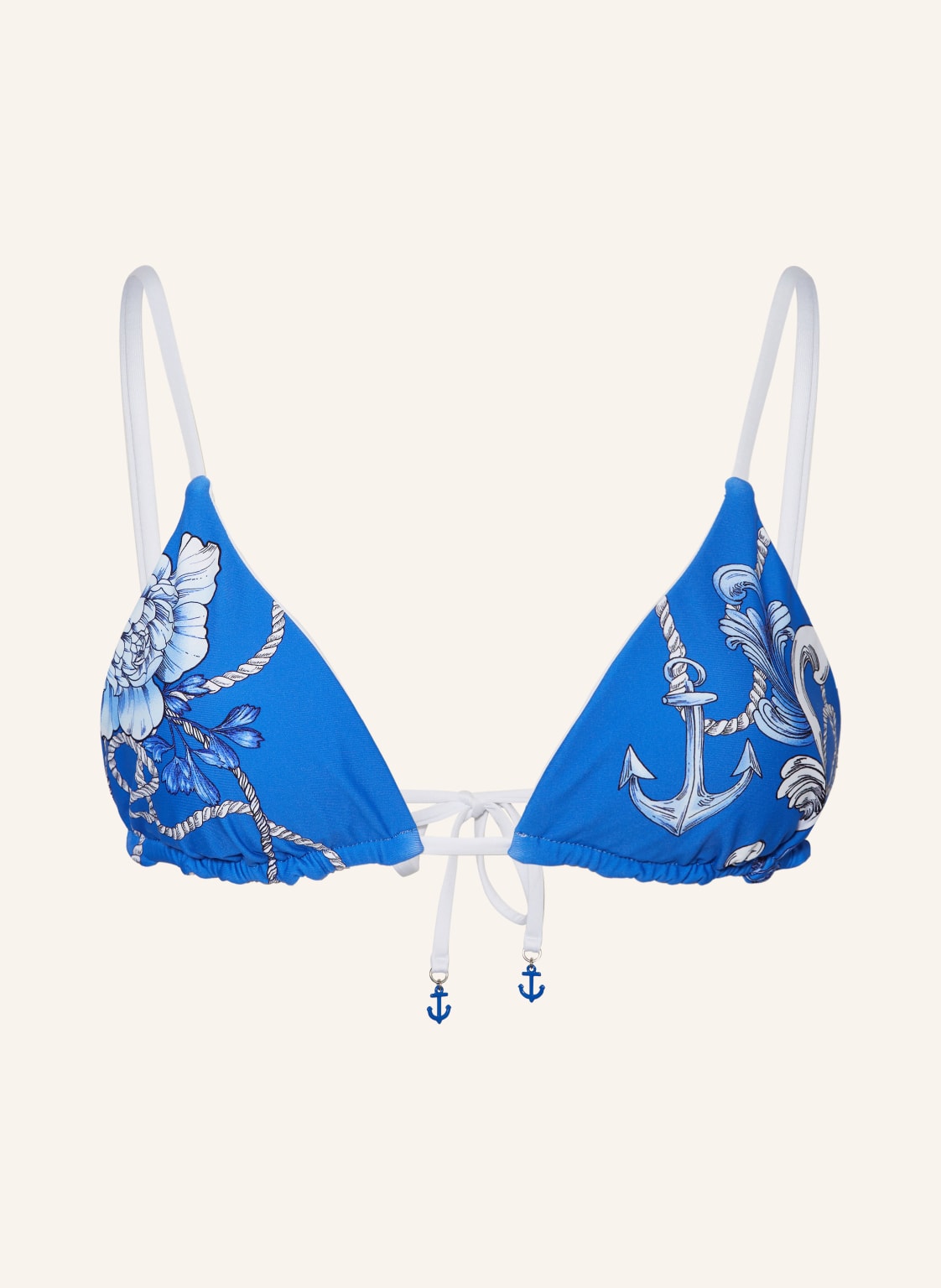 Seafolly Triangel-Bikini-Top Ahoy Zum Wenden blau von Seafolly