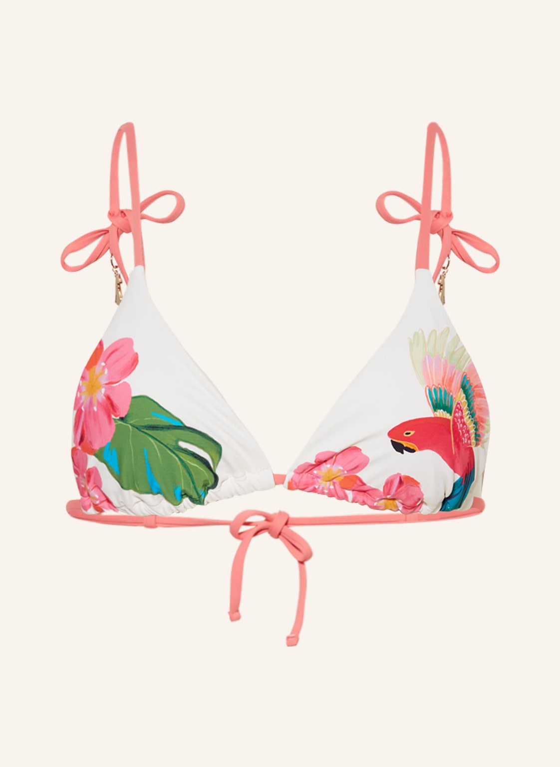 Seafolly Triangel-Bikini-Top Tropical Mit Schmuckperlen weiss von Seafolly