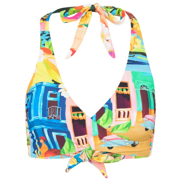 Seafolly - Women's Cuba Multi Fit Wrap Front Halterbra - Bikini-Top Gr 12 bunt von Seafolly
