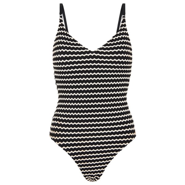 Seafolly - Women's Mesh Effect V Neck One Piece - Badeanzug Gr 8 grau/schwarz von Seafolly