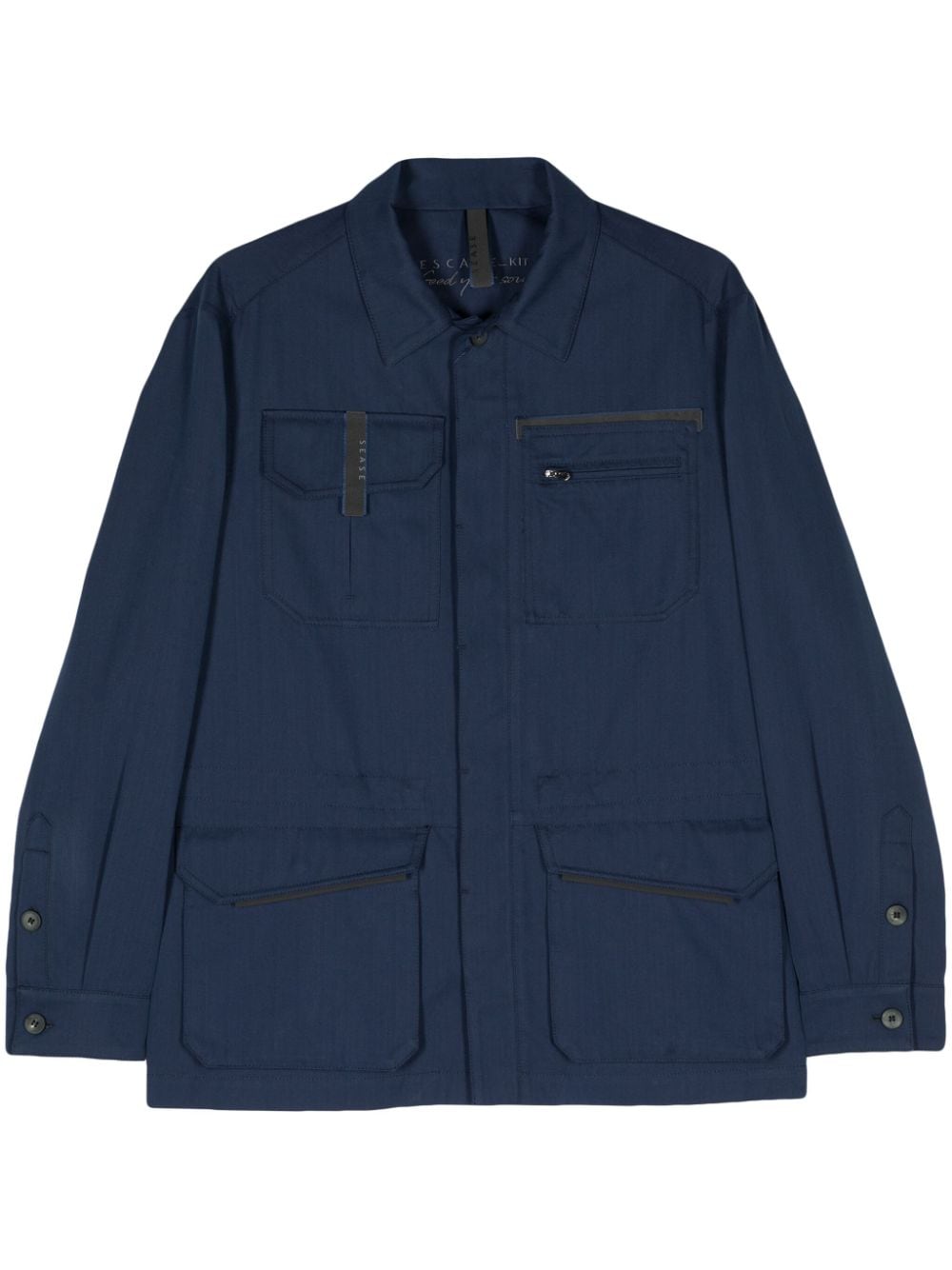 Sease button-up herringbone shirt jacket - Blue von Sease