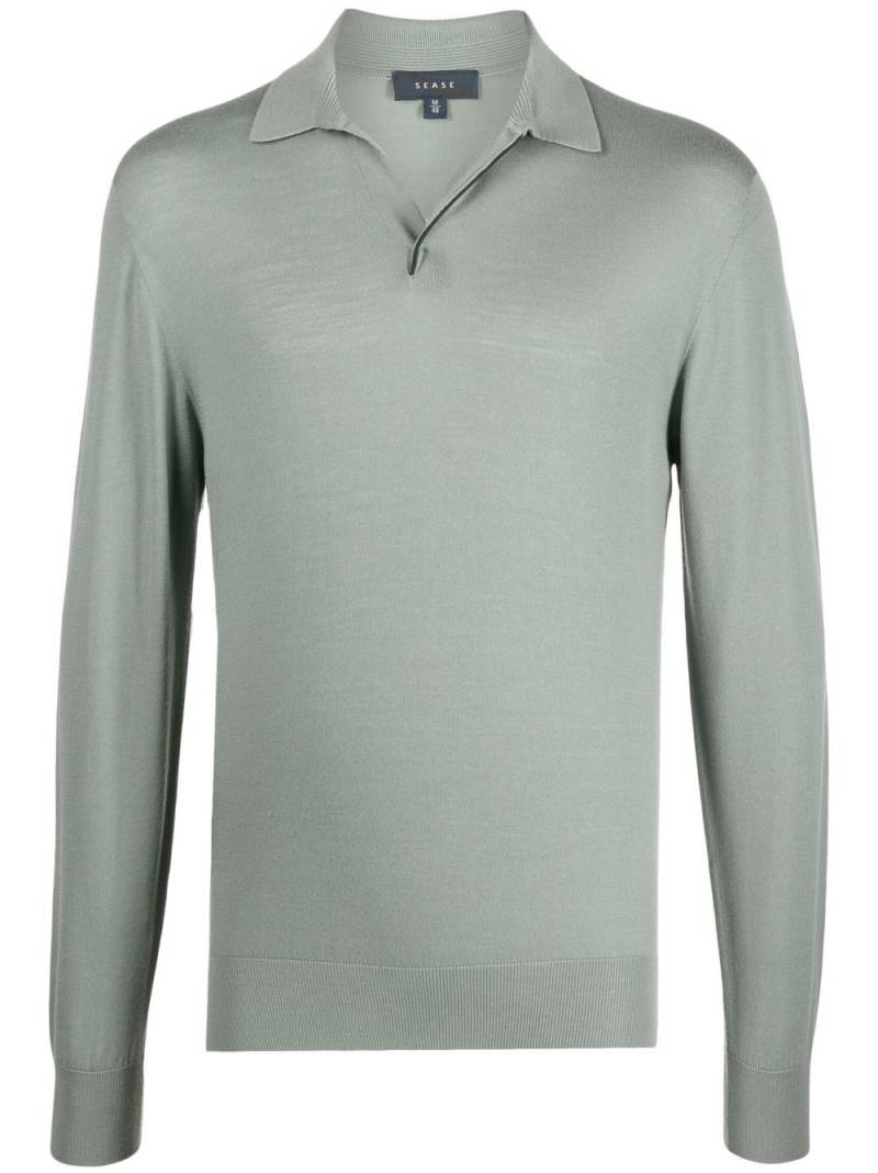 Sease fine-knit long-sleeved polo shirt - Green von Sease