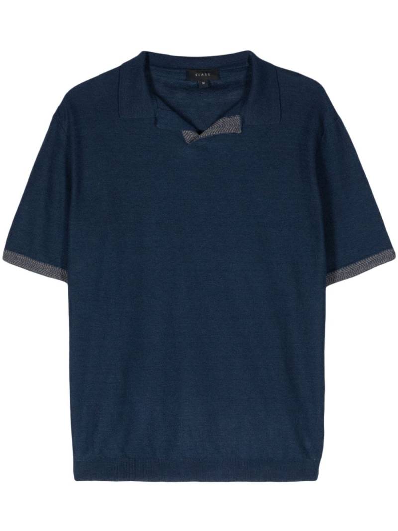 Sease split-neck piqué polo shirt - Blue von Sease