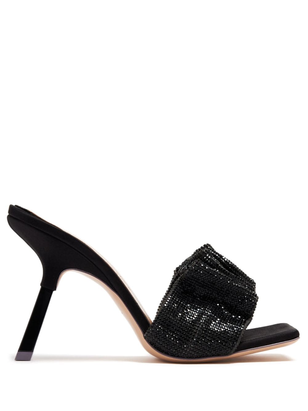 Sebastian Milano Cher 95mm draped crystal-embellished mules - Black von Sebastian Milano