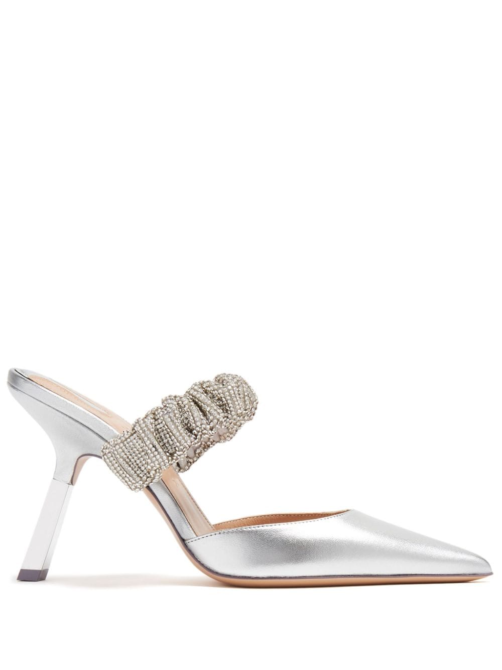 Sebastian Milano Tina 95mm leather mules - Silver von Sebastian Milano