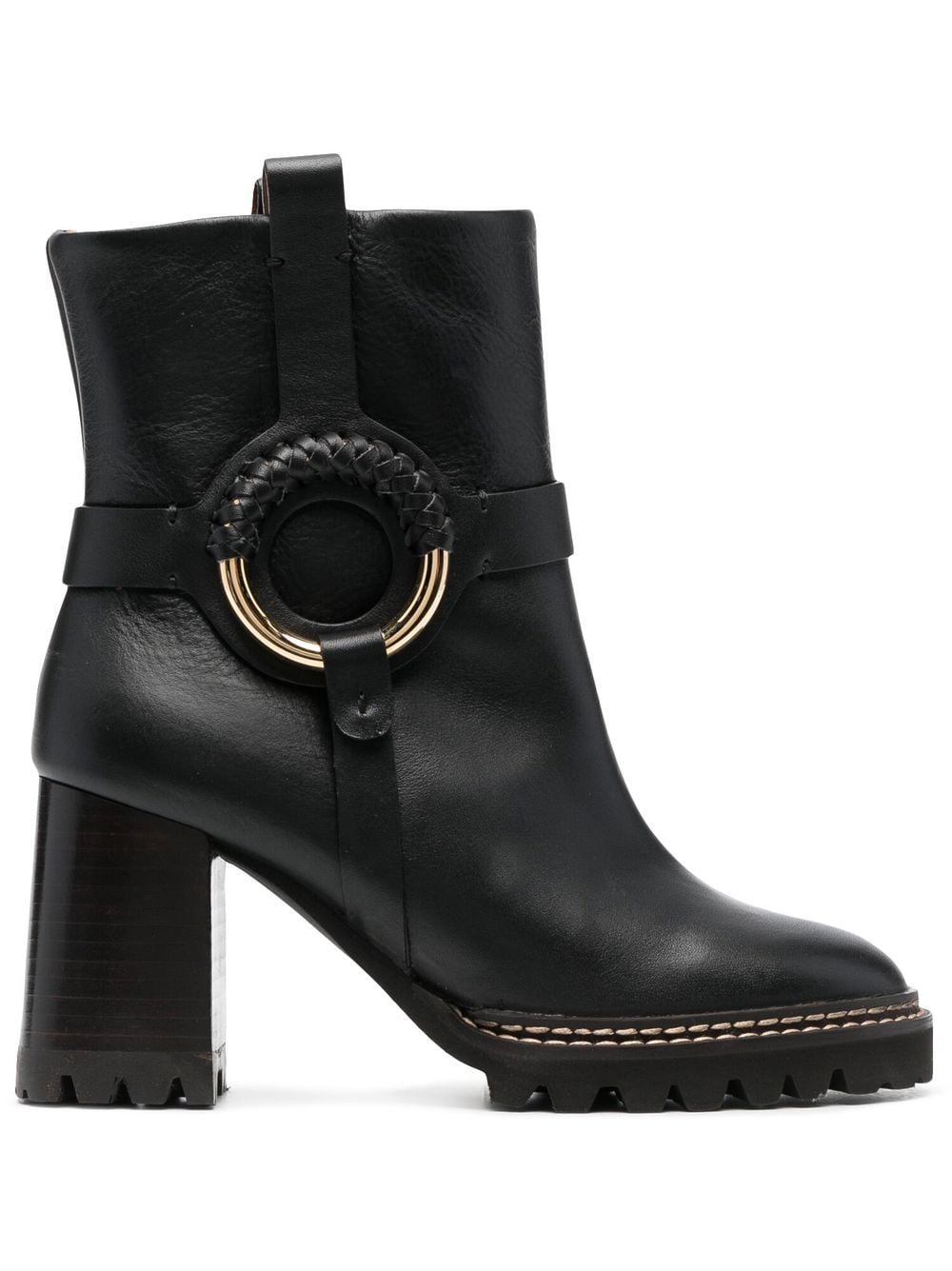 See by Chloé 100mm leather ankle boots - Black von See by Chloé