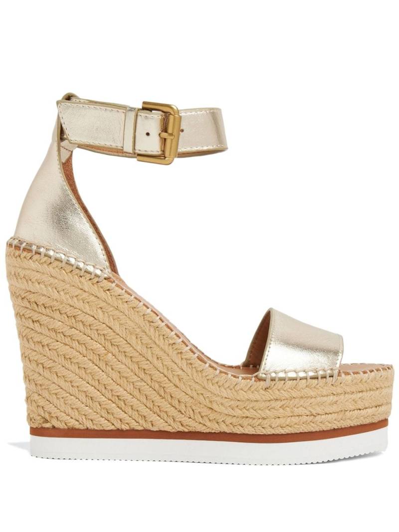 See by Chloé 105mm Glyn Espadrille Wedges - Gold von See by Chloé
