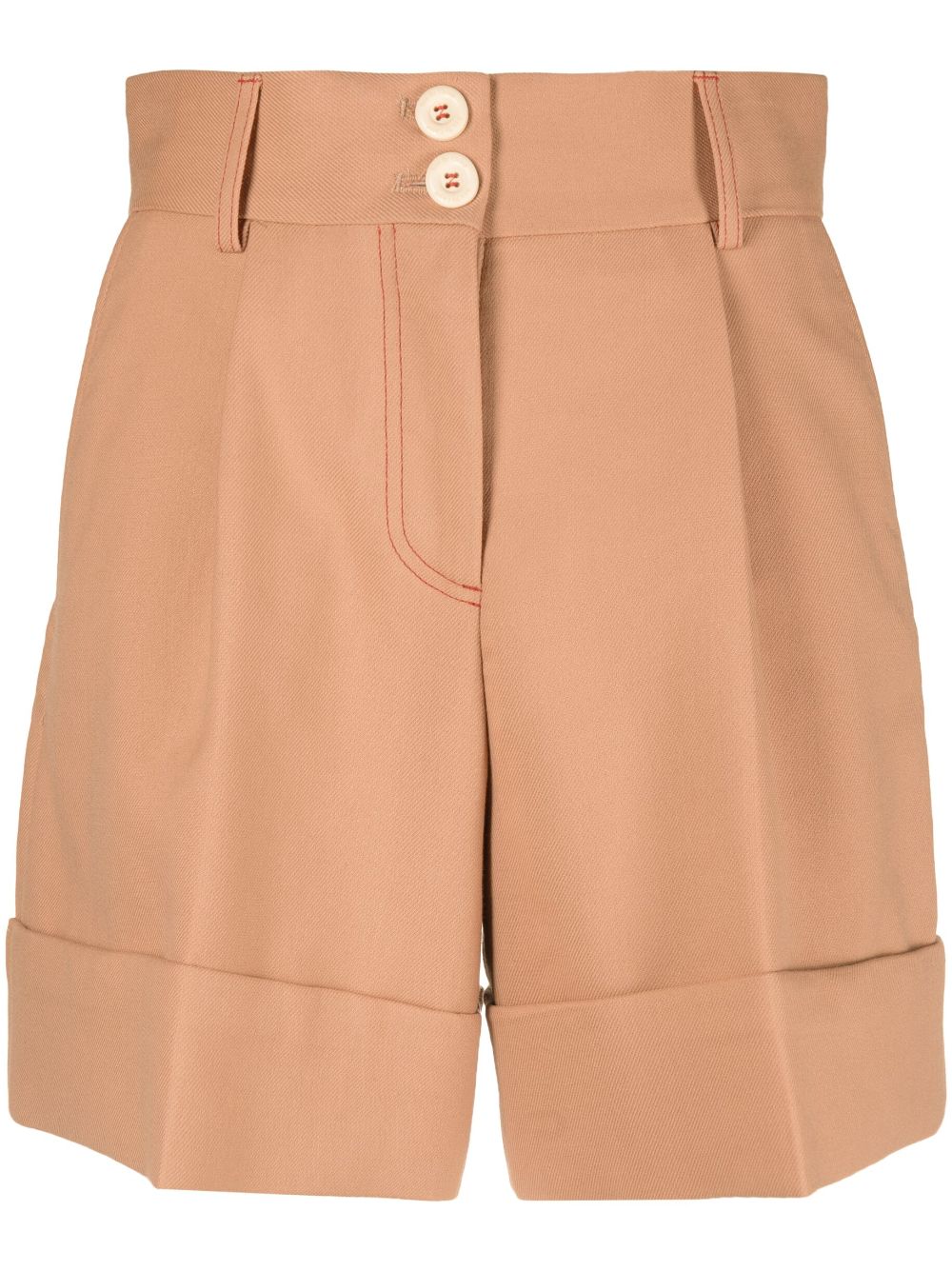See by Chloé pleated tailored shorts - Neutrals von See by Chloé