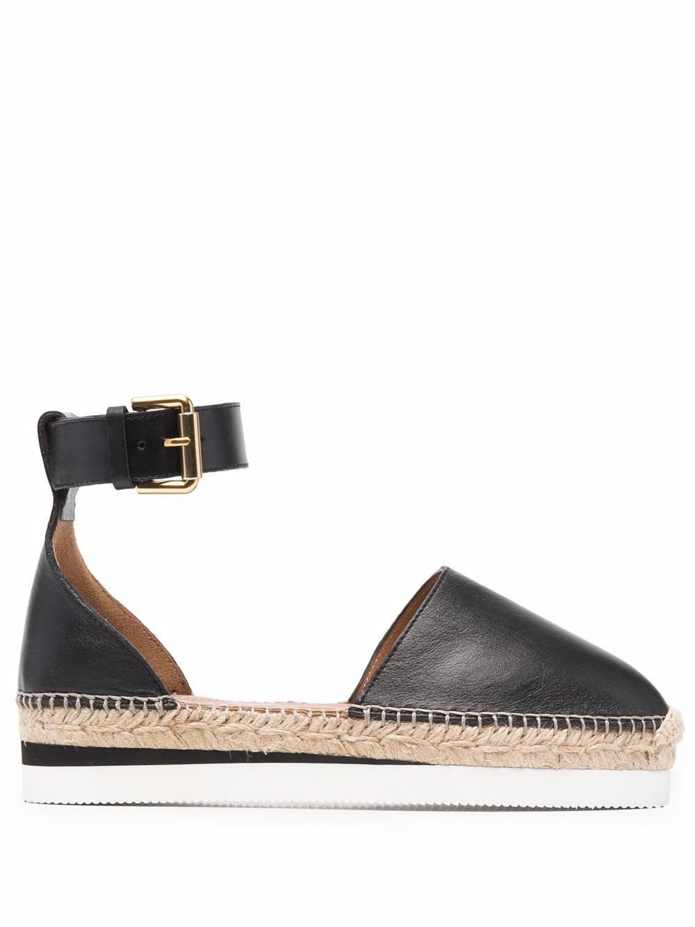See by Chloé Glyn leather flat espadrilles - Black von See by Chloé