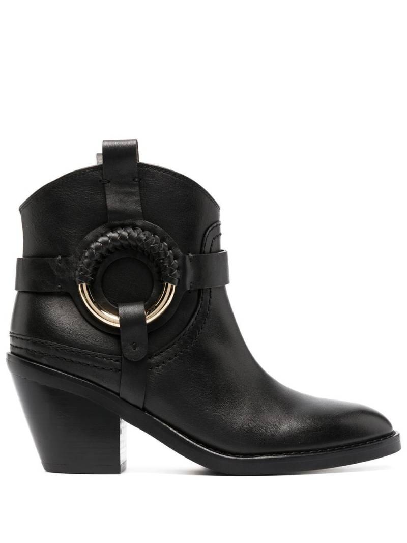 See by Chloé Hana 70mm buckle leather boots - Black von See by Chloé