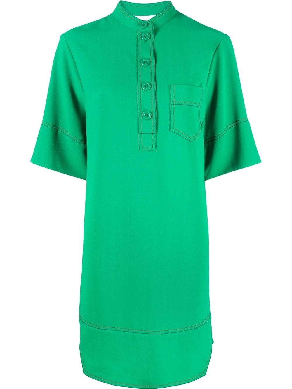 See by Chloé contrast-stitch short-sleeve shift dress - Green von See by Chloé